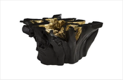 Set of 2 Noir Cast Root Coffee Tables, Black, Gold Leaf
