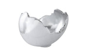 Burled Bowl, Resin, Silver Leaf Finish