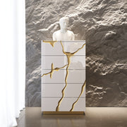 Aztec White & Gold Chest