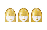 Fashion Faces Wall Art, Small, White and Gold Leaf, Set of 3