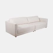 2 Piece White Fabric Sofa