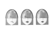 Fashion Faces Wall Art, Small, White and Silver Leaf, Set of 3