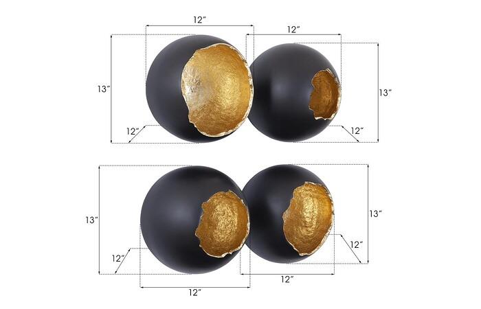 Black & Gold Broken Egg Set of 4
