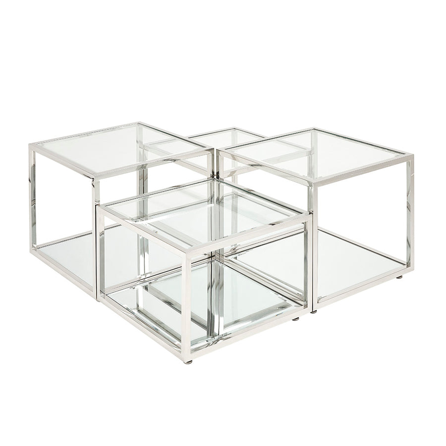 Silver Stainless Steel Multi Level Coffee Table