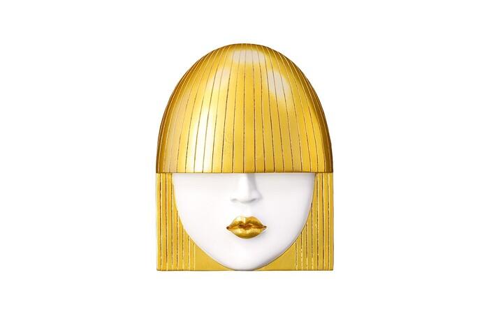 Fashion Faces Wall Art, Small, White and Gold Leaf, Set of 3