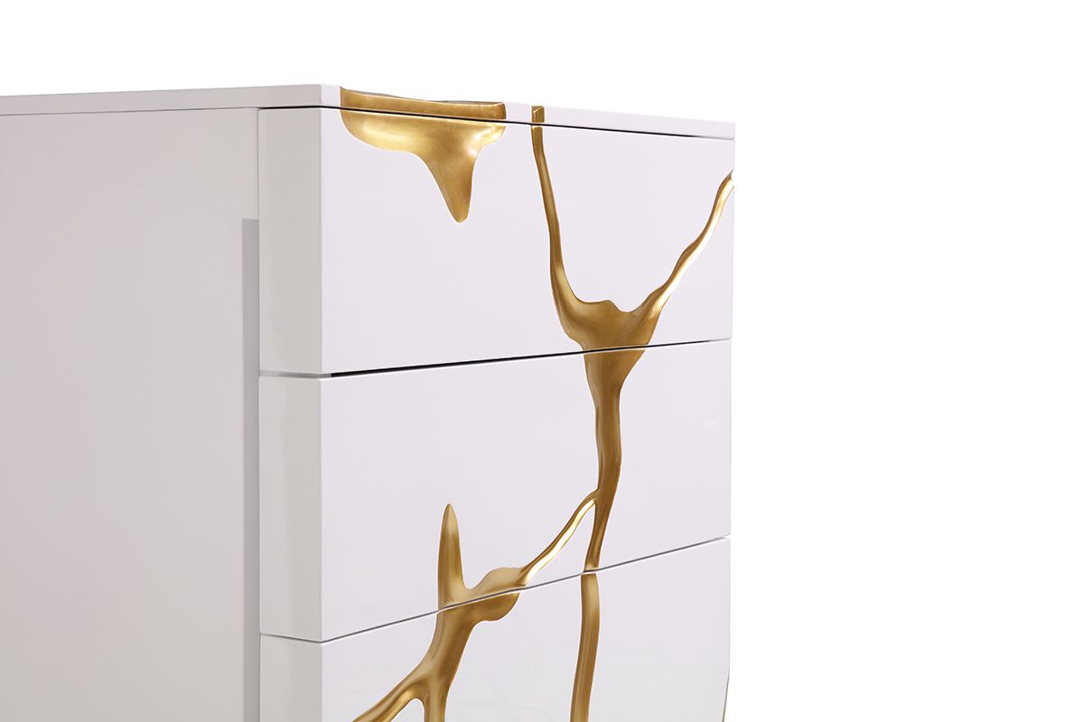 Aztec White & Gold Chest