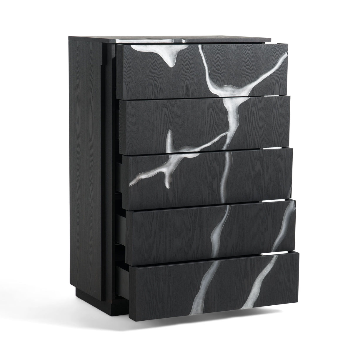 Matte Brown Ash & Silver Chest