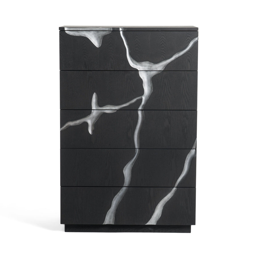 Matte Brown Ash & Silver Chest