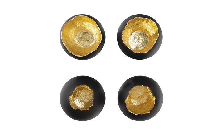 Black & Gold Broken Egg Set of 4