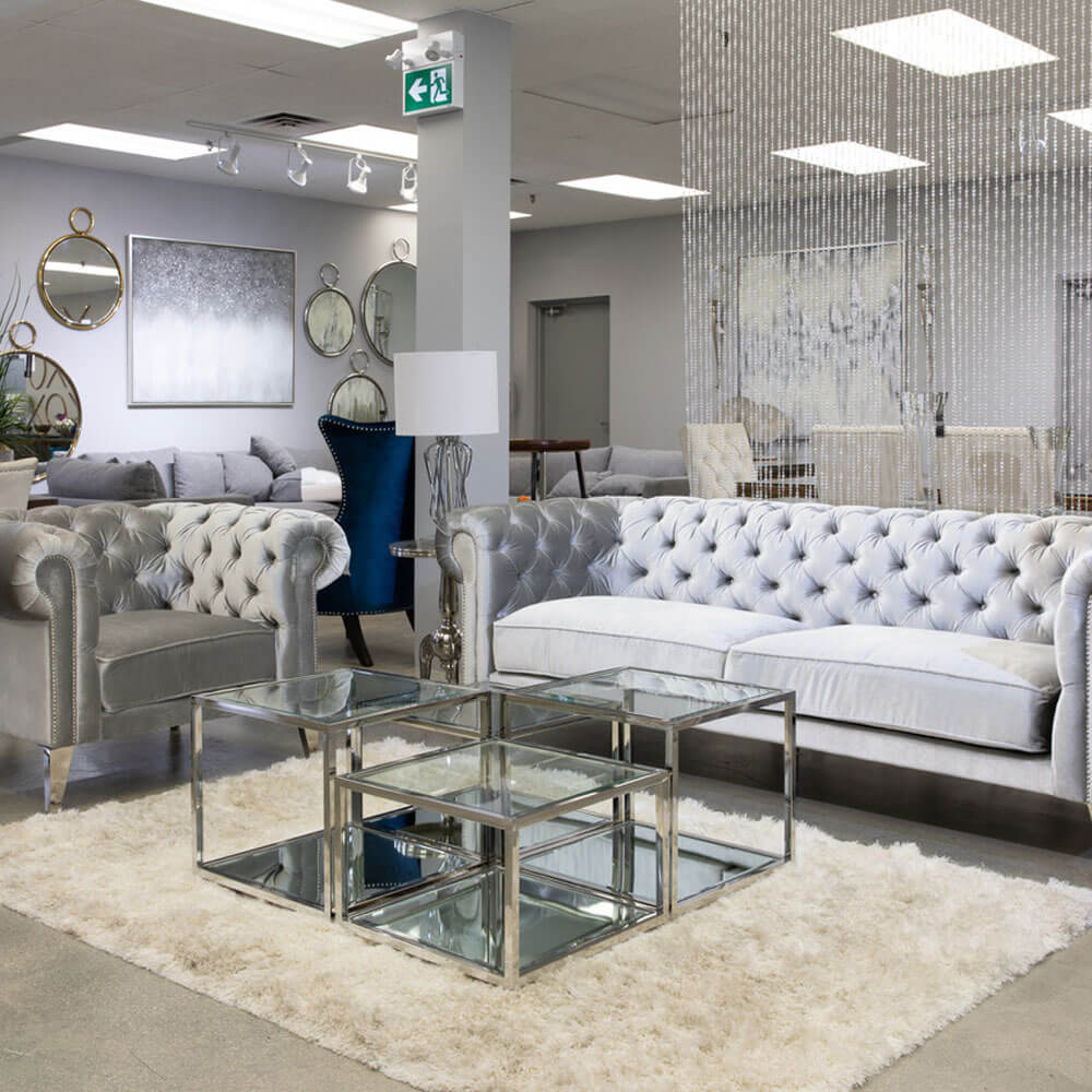 Silver Stainless Steel Multi Level Coffee Table