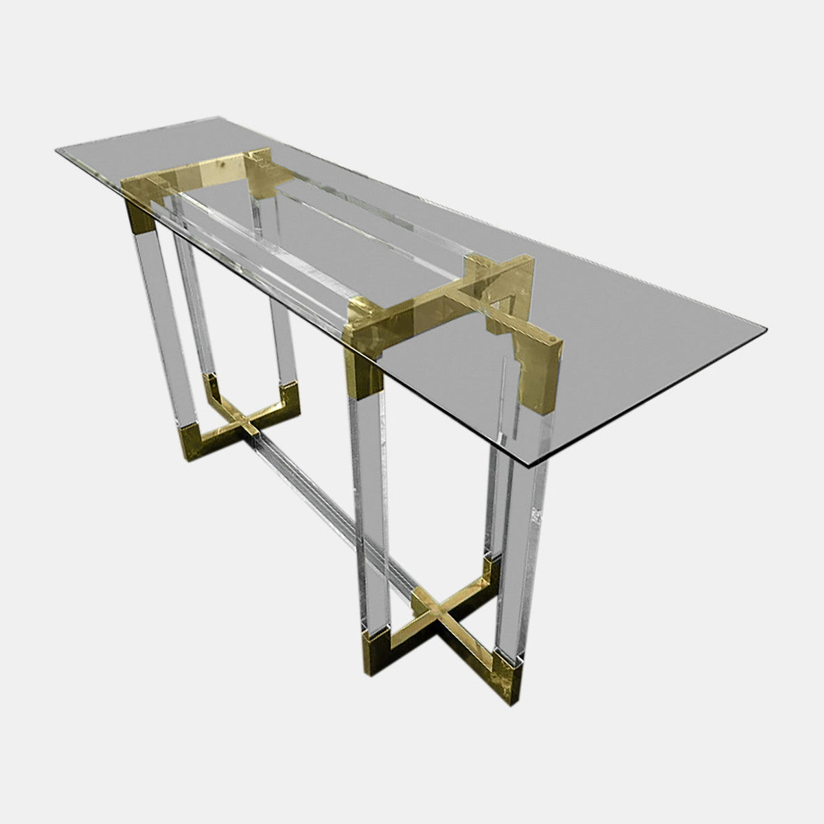60" Acrylic & Gold Console Table