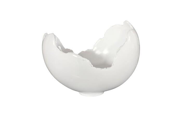 Burled Bowl, Glossy White