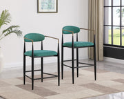 Taylor Green Fabric Upholstered Counter / Barstool Set of 2