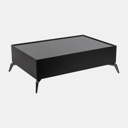 Black Wood & Glass Coffee Table