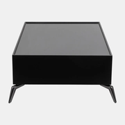 Black Wood & Glass Coffee Table