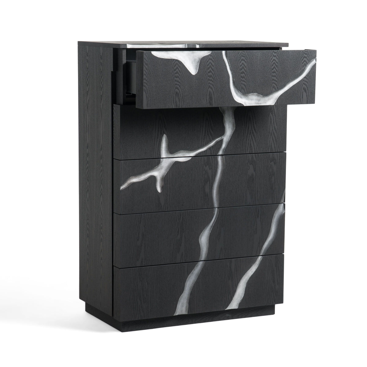 Matte Brown Ash & Silver Chest