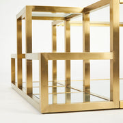 Brushed Gold Multi Level Cocktail Table