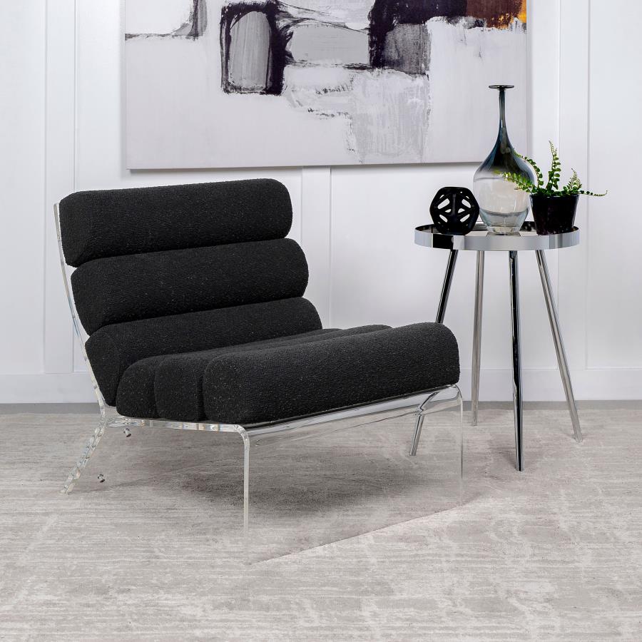 Acrylic & Black Upholstered Accent Chair